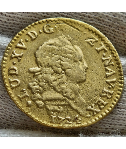 Louis XV - Louis d'or Mirliton - grandes palmes - 1724B