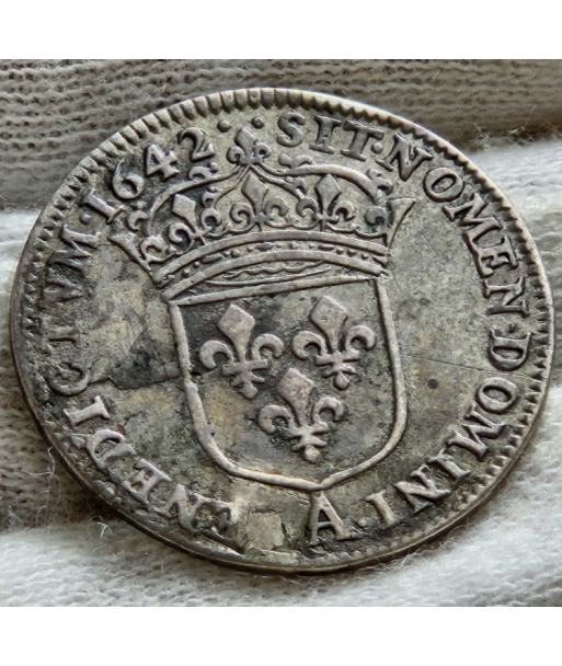 Louis XIII - 1/4 Ecu - 2eme poinçon de Warin - 1642 A